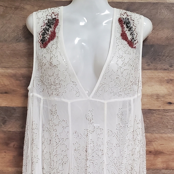free people beaded slip dress Tulle Long Sleeves Satin Wedding Dresses Ball Gown Beaded Bodice main image 0